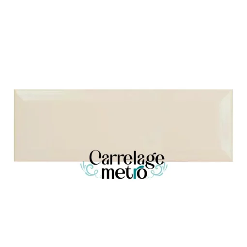 Carrelage metro biseauté couleur amande 10x30