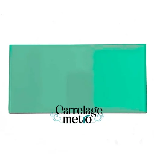 Carrelage métro biseauté 10x20 couleur vert d'eau pomme