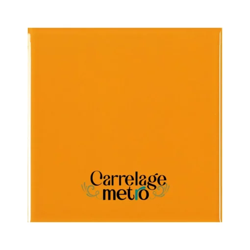 Carrelage métro plat carré couleur ocre orange 10x10