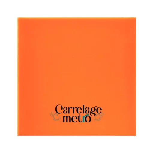 Carrelage métro plat carré couleur orange 15x15