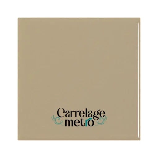 Carrelage métro plat carré couleur pierre marron clair 15x15