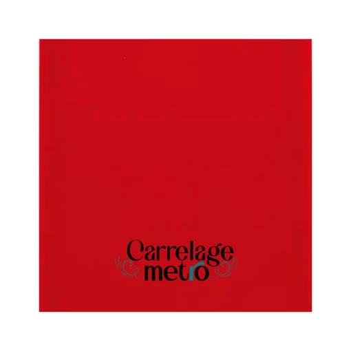 Carrelage métro plat carré couleur rouge feu 10x10