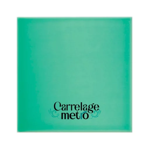 Carrelage métro plat carré couleur vert d eau pomme 10x10