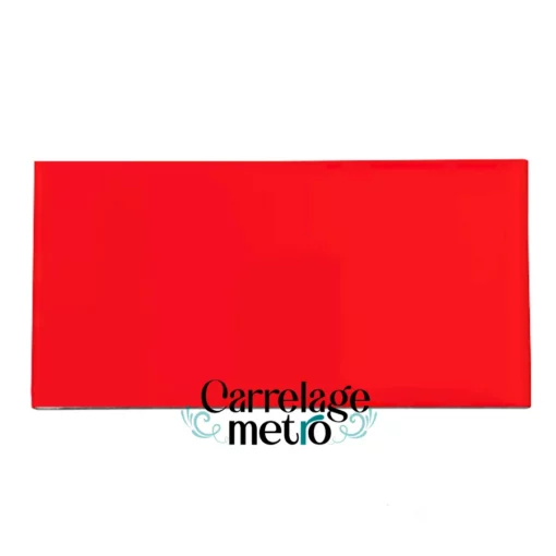 Carrelage métro 10x20 couleur rouge feu