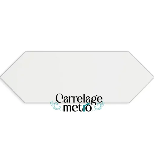 Carrelage métro picket plat couleur blanc mat 10x30