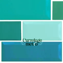 Carrelage métro bleu turquoise